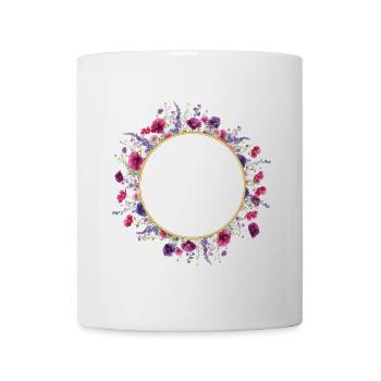 Wildflowers - Couronne de fleurs personnalisable - Mug blanc - blanc - Devant