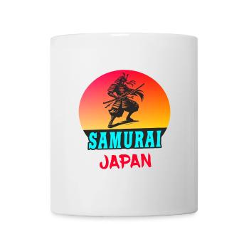 Samurai Japan Sonnenuntergang Design - Tasse - Weiß - Vorne