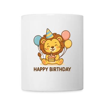 Löwe Geburtstag Party Motiv - Tasse - Weiß - Vorne
