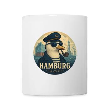 Captain Möwe – Hamburg Style - Tasse - Weiß - Vorne