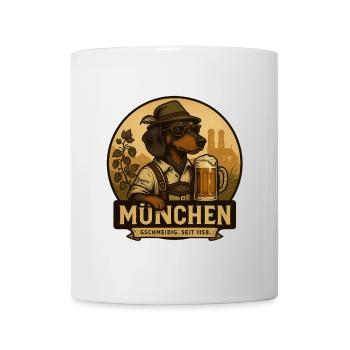 Bayerischer Dackel – München Gschmeidig - Tasse - Weiß - Vorne