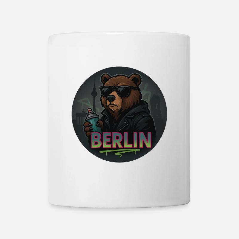 Berlin Bär – Urban Streetstyle Design mit Graffiti - Tasse - Weiß