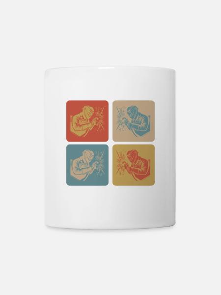 Schweißer im Retro-Style - Tasse - Weiß