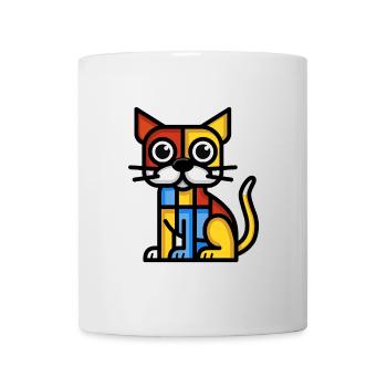 Image colorée d’un chien cubiste - Mug blanc - blanc - Devant