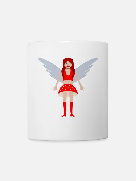 Fly Agaric Mushroom Fairy Fantasy Art - Mug - white