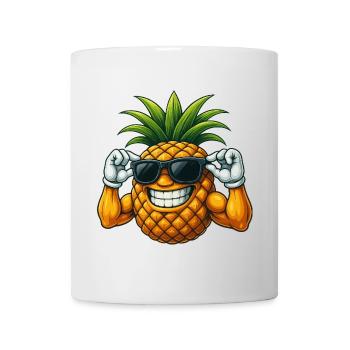 Süße coole Ananas Cartoon Sommerspaß Fruchtig - Tasse - Weiß - Vorne