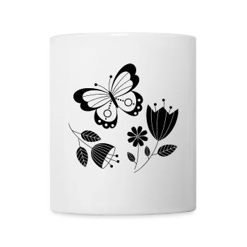 Butterfly with flowers - Mug - white - Front