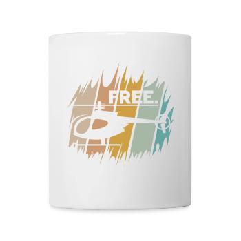 vintage Helikopter - Hubschrauber und Free Logo - Tasse - Weiß - Vorne
