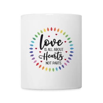 LGBTQ Pride Month - Love is All About Hearts - Mug - white - Front
