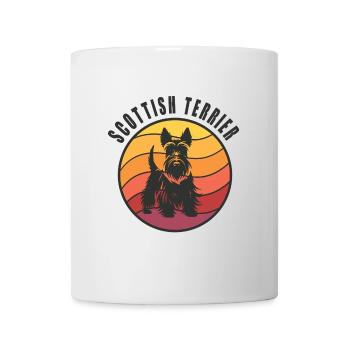 Vintage Scottish Terrier Sunset - Tasse - Weiß - Vorne