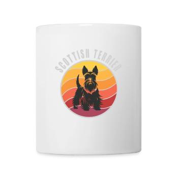 Vintage Scottish Terrier Sunset - Tasse - Weiß - Vorne