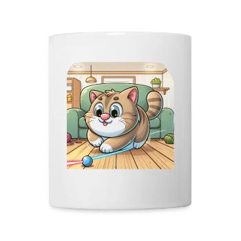 Verspielte Katze im Heim - Tasse - Weiß - Vorne