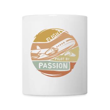 vintage Flugzeug Logo - Pilot by Passion Emblem - Tasse - Weiß - Vorne