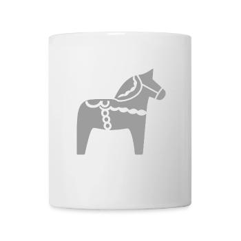 Skandinavisches Dala Pferd – Folklore Design - Tasse - Weiß - Vorne