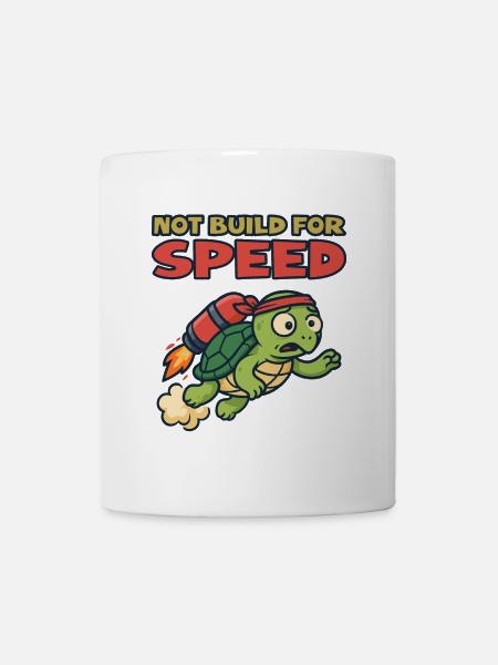Turtle with rocket: Not built for speed - Mug - white
