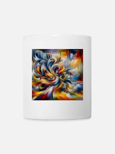 Abstract Paint Swirl Feather Art - Mug - white