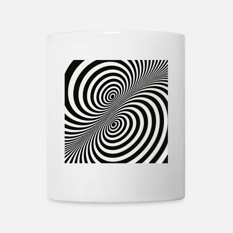 Illusion d’optique motif en spirale en noir et blanc - Mug blanc - blanc