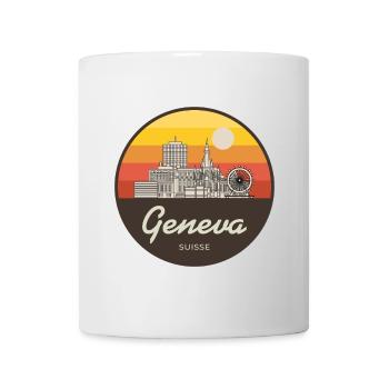 Geneva Skyline Sunset - Mug - white - Front