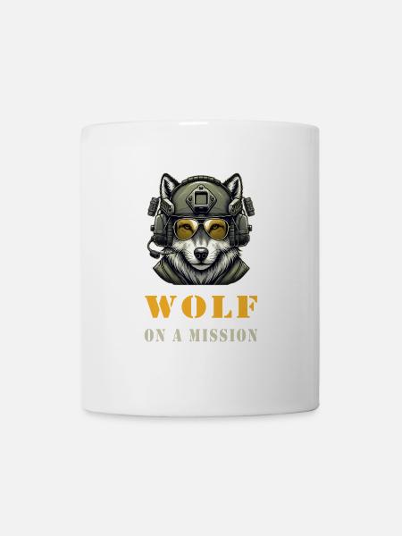 Wolf in Mission - Tasse - Weiß