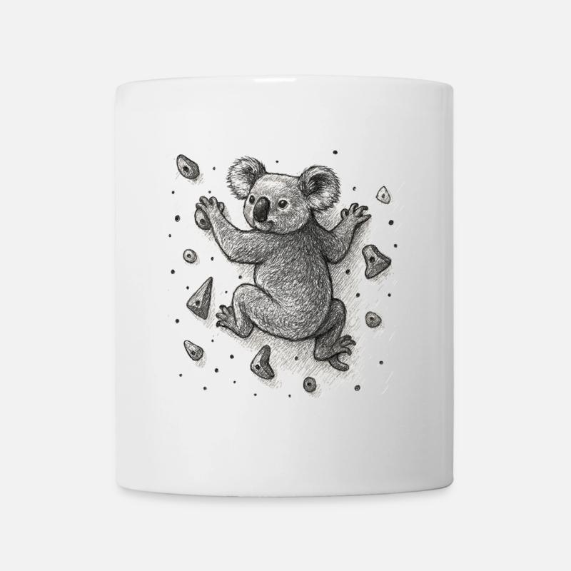 Bouldern Koala Bär Klettern Zeichnung Geschenk - Tasse - Weiß