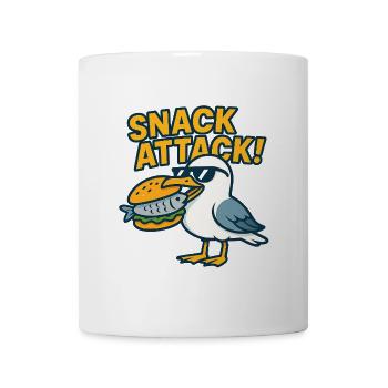 Lustige Möwe mit Sandwich - Tasse - Weiß - Vorne