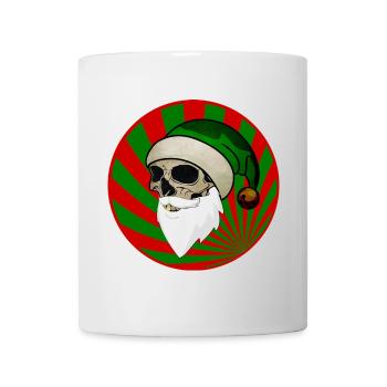 Totenkopf Weihnachtsmann Wichtel rot grün - Tasse - Weiß - Vorne