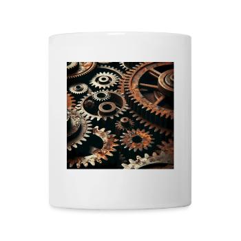 Mechanische Zahnräder Design - Tasse - Weiß - Vorne
