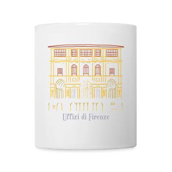 Florenz, Museum Uffizi, Italien Handzeichnung - Tasse - Weiß - Vorne