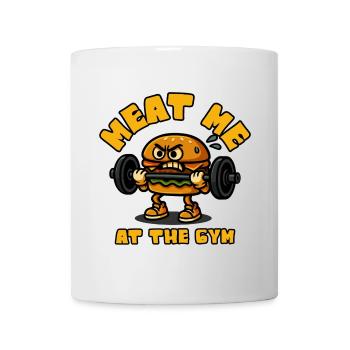 Meat Me At The Gym Hamburger - Mug - white - Front
