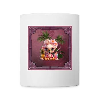 Paraíso Rosa, ein süßer Flamenco im Paradies - Tasse - Weiß - Vorne