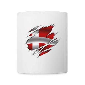 Drapeau du Danemark - Danemark - Drapeau déchiré - Mug blanc - blanc - Devant