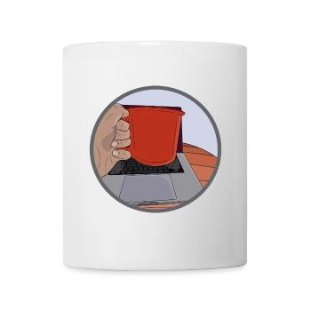 Ich brauche nur meinen Laptop und einen Kaffee - Tasse - Weiß - Vorne