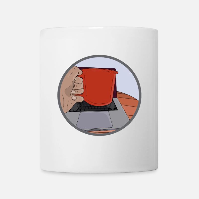 Ich brauche nur meinen Laptop und einen Kaffee - Tasse - Weiß