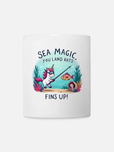 Meeresmagie mit Einhorn - Tasse - Weiß