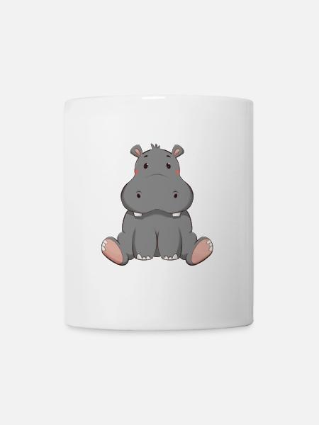 Nilpferd - Tasse - Weiß