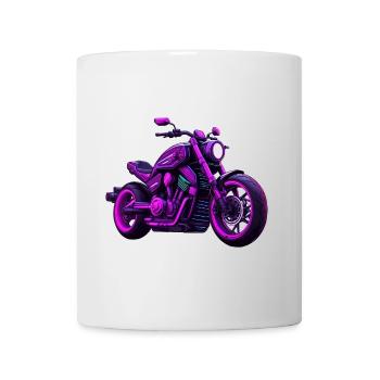 Motorbike in colorful tattoo style - Mug - white - Front