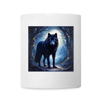 Animal Totem Loup Noir - Mug blanc - blanc - Devant