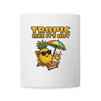 Ananas tropical dans l’ambiance des fêtes - Mug blanc - blanc - Devant