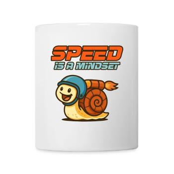 Denk schnell – Schnecke mit Helm - Tasse - Weiß - Vorne