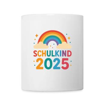 Rainbow Schulkind 2025 Motiv - Tasse - Weiß - Vorne