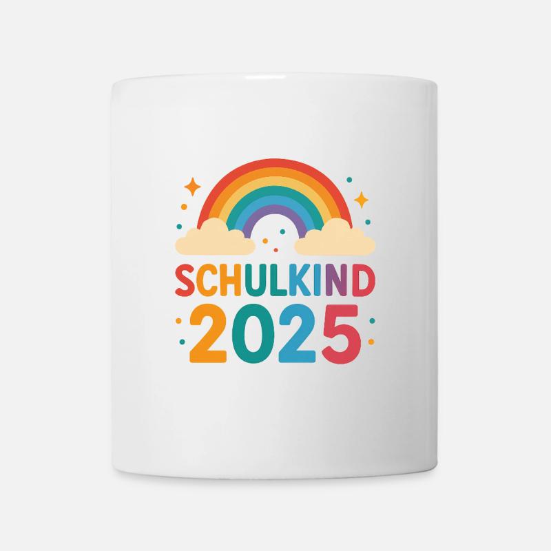 Rainbow Schulkind 2025 Motiv - Tasse - Weiß