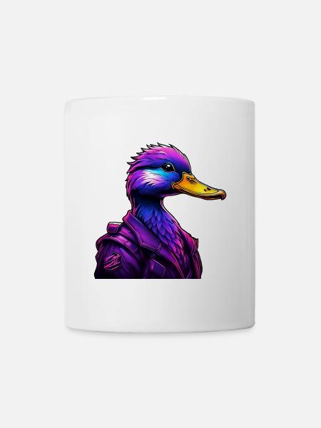 Futuristischer Duck im Cyber-Style - Tasse - Weiß