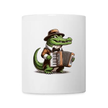 Crocodile Accordéon Harmonica Musique Cadeau - Mug blanc - blanc - Devant