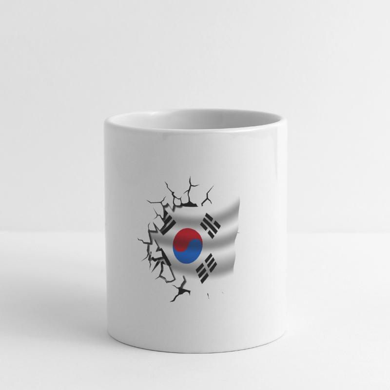 Drapeau de la Corée - Corée - Drapeau Broken Design Mug blanc