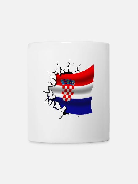 Bandera de Croacia - Kroatien - Flagge Broken Design - Tasse - Weiß