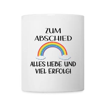 ABSCHIED VIEL ERFOLG - REGENBOGEN - Tasse - Weiß - Vorne