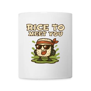 Riz pour te rencontrer Riz de dessins animés - Mug blanc - blanc - Devant
