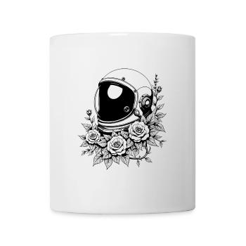 Astronaut Helmet with Roses Floral Space Design - Mug - white - Front