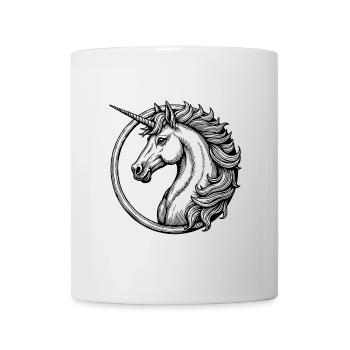 Illustration du logo de la licorne majestueuse - Mug blanc - blanc - Devant