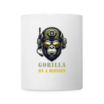 Gorilla in Mission / Militär - Tasse - Weiß - Vorne